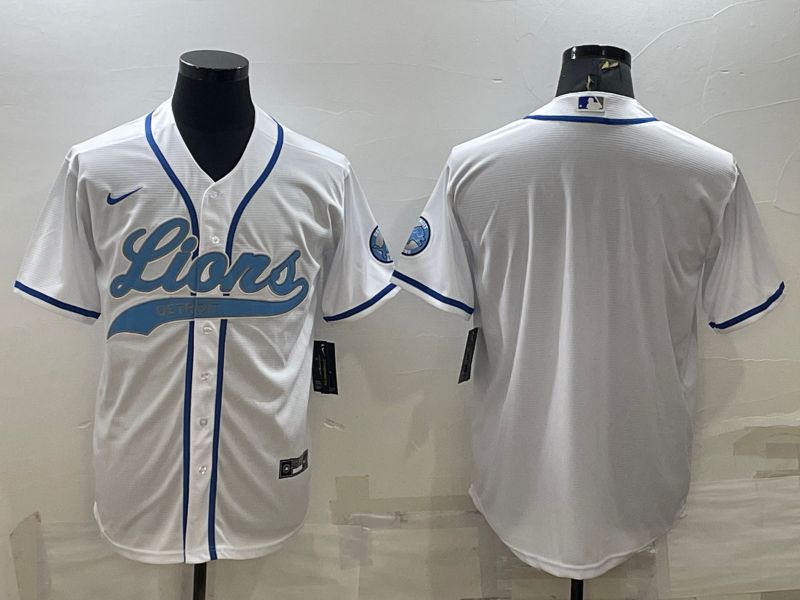 Men Detroit Lions Blank White 2022 Nike Co branded NFL Jerseys